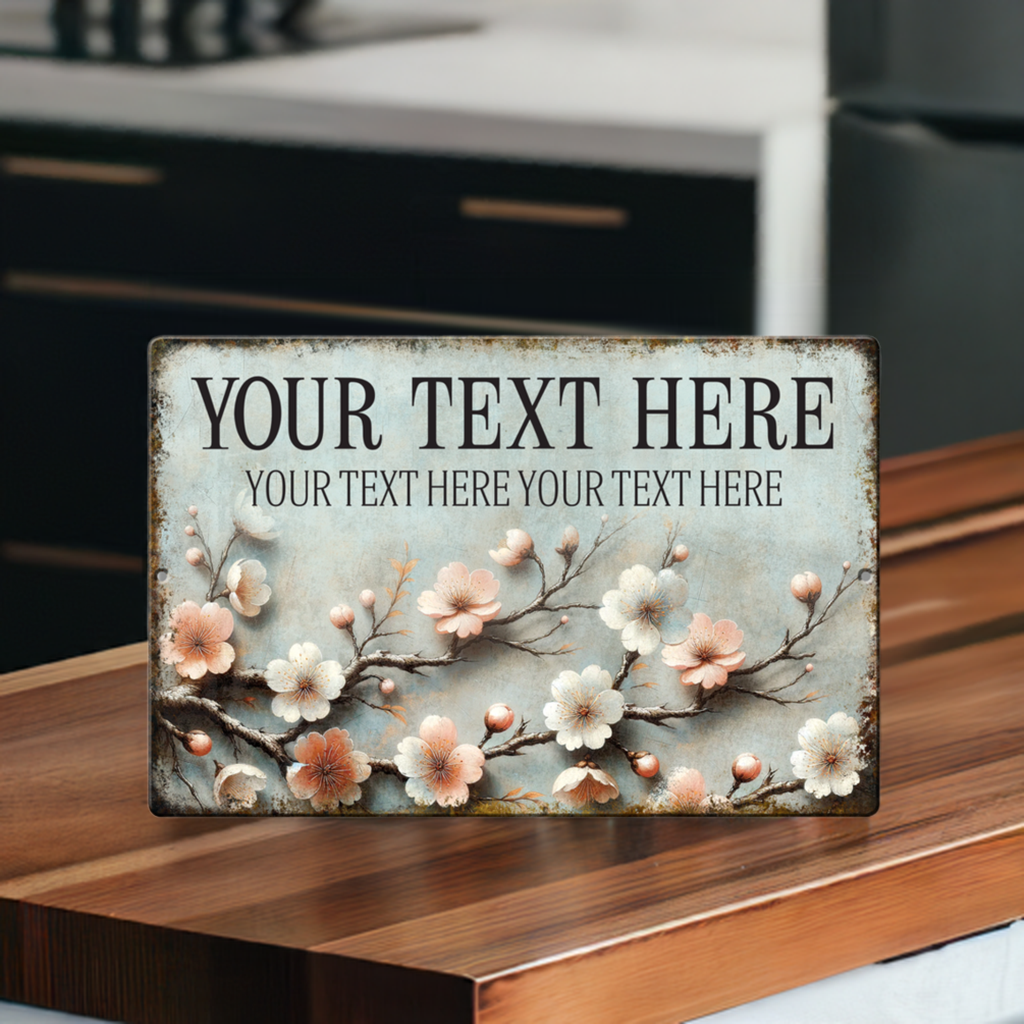 Cherry Blossom Custom Metal Sign