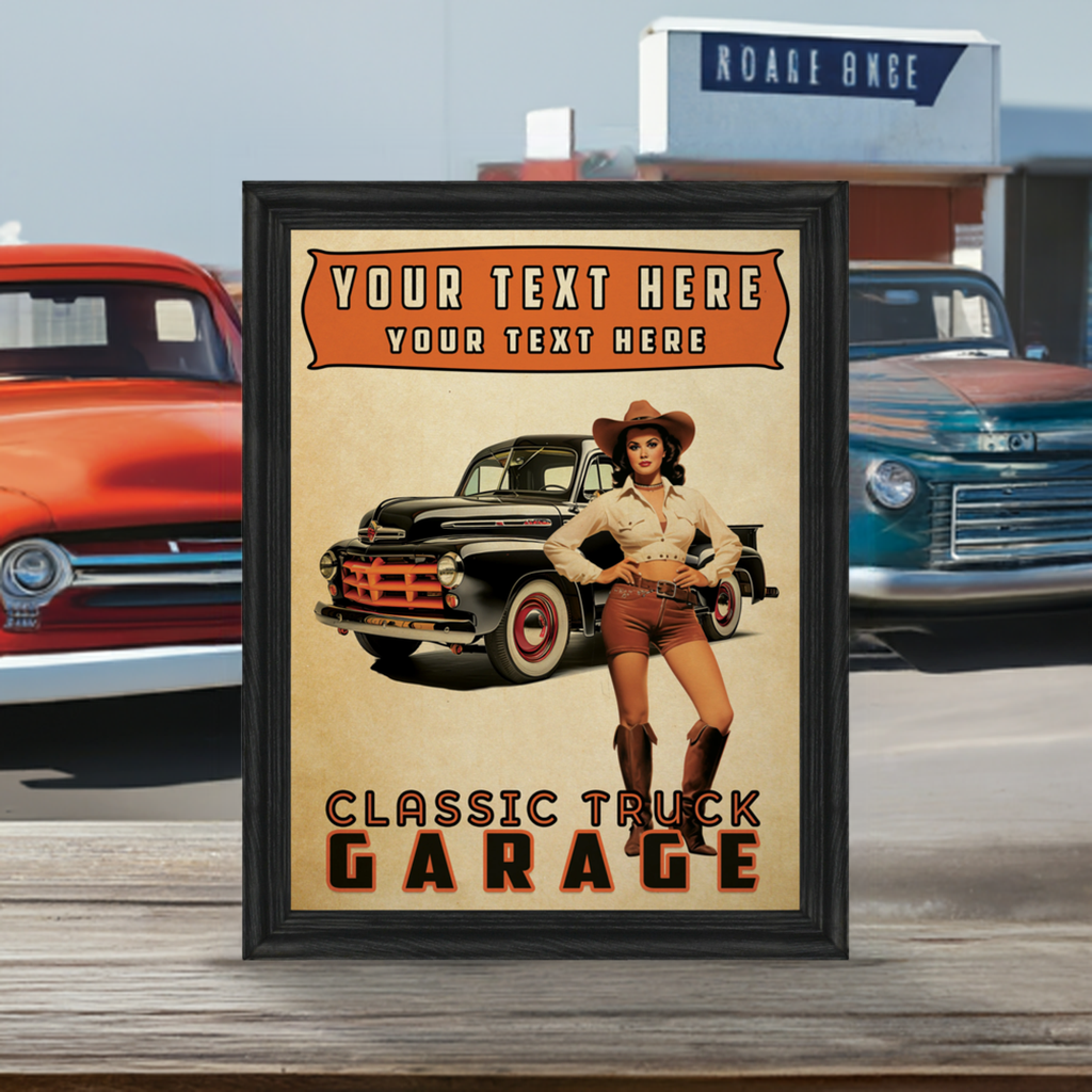 Classic Truck 24x32 Framed Canvas