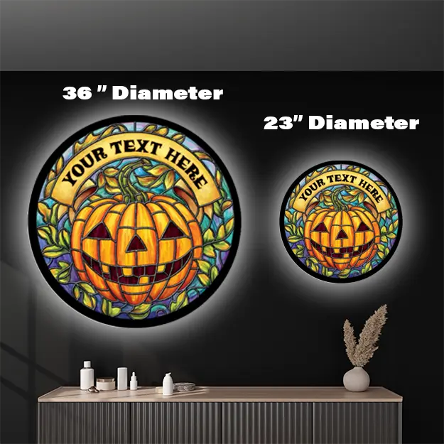 Halloween Pumpkin Custom LED Sign 36 in
