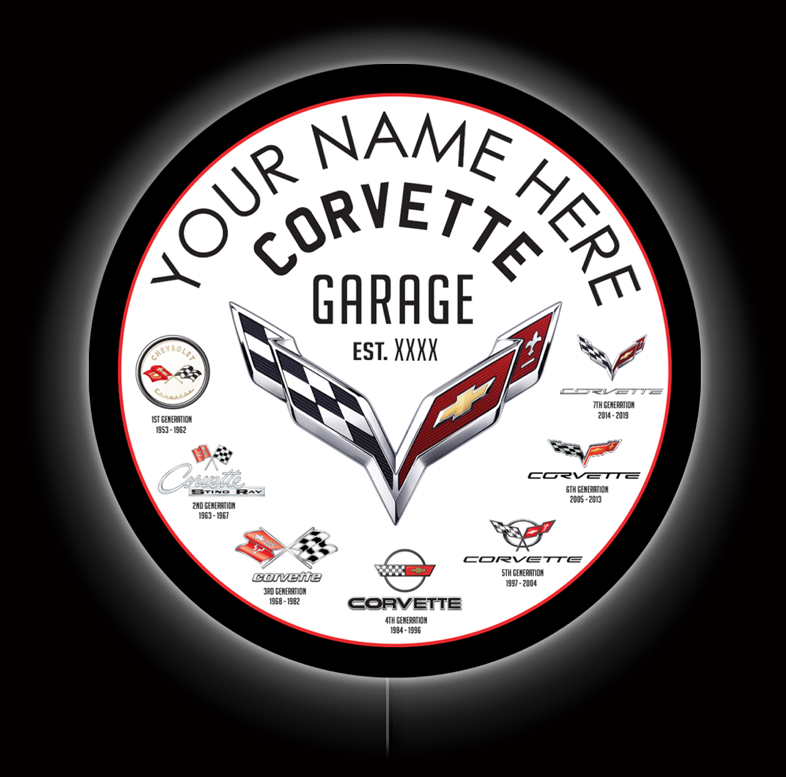Corvette Garage Custom LED Sign 36 in