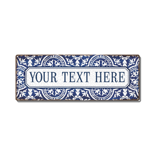 Indigo Custom Metal Sign