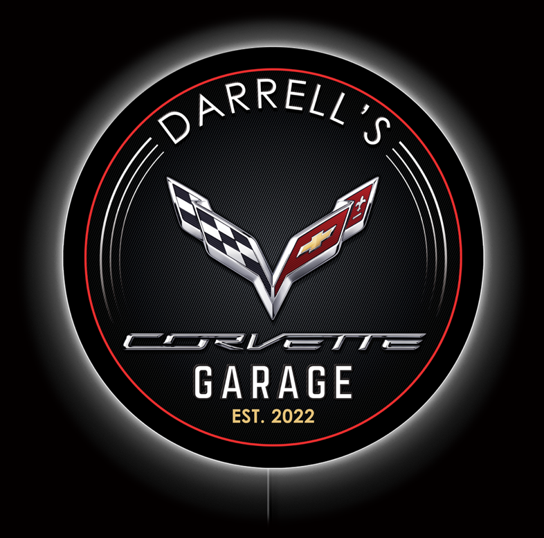 Modern Corvette Garage Custom LED Sign 23 in