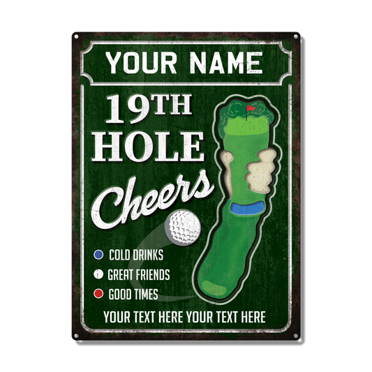 19th Hole Custom Metal Sign