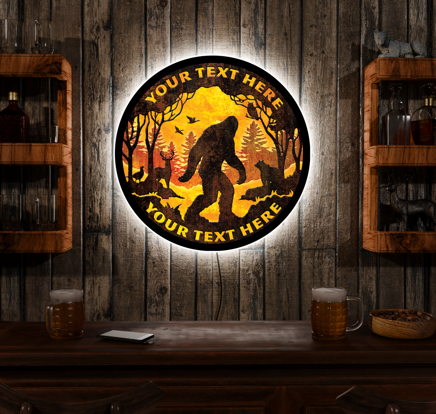 Bigfoot Custom Color LED Sign 23 in
