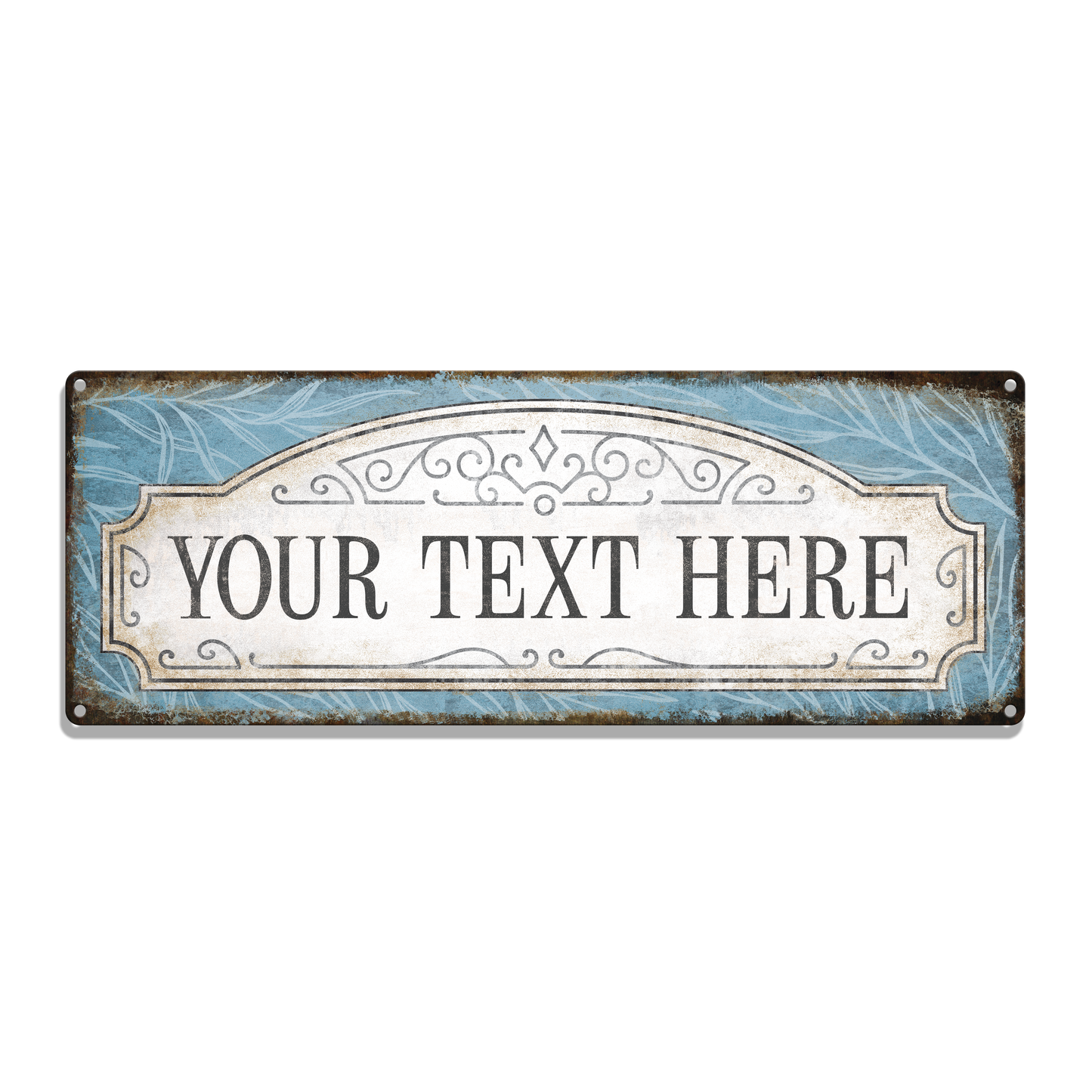 Blue Fern Custom Metal Sign