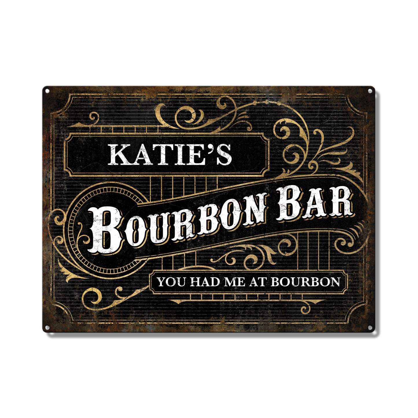 Bourbon Bar Custom Metal Sign