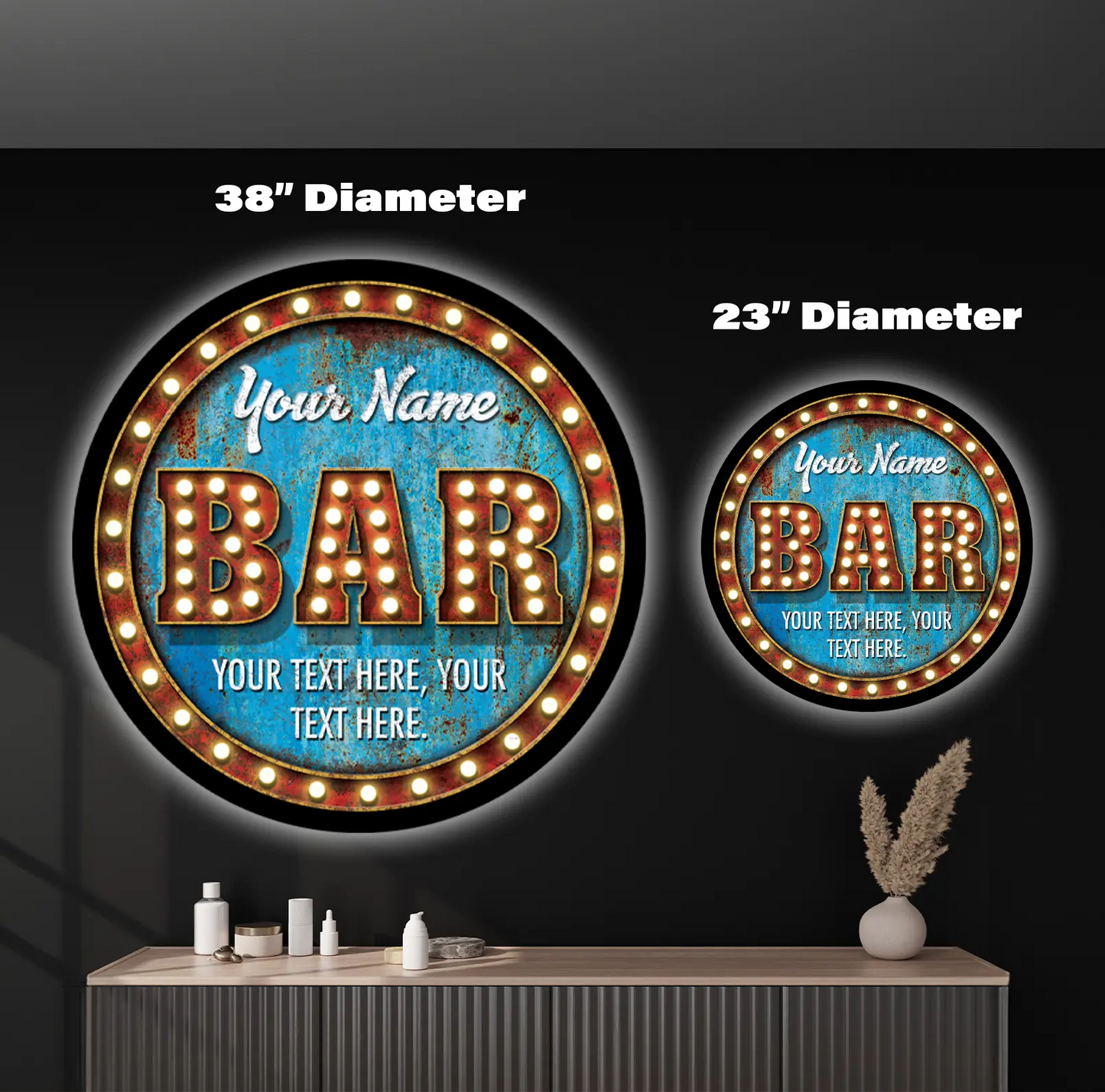 Bar Custom LED Sign 23 in