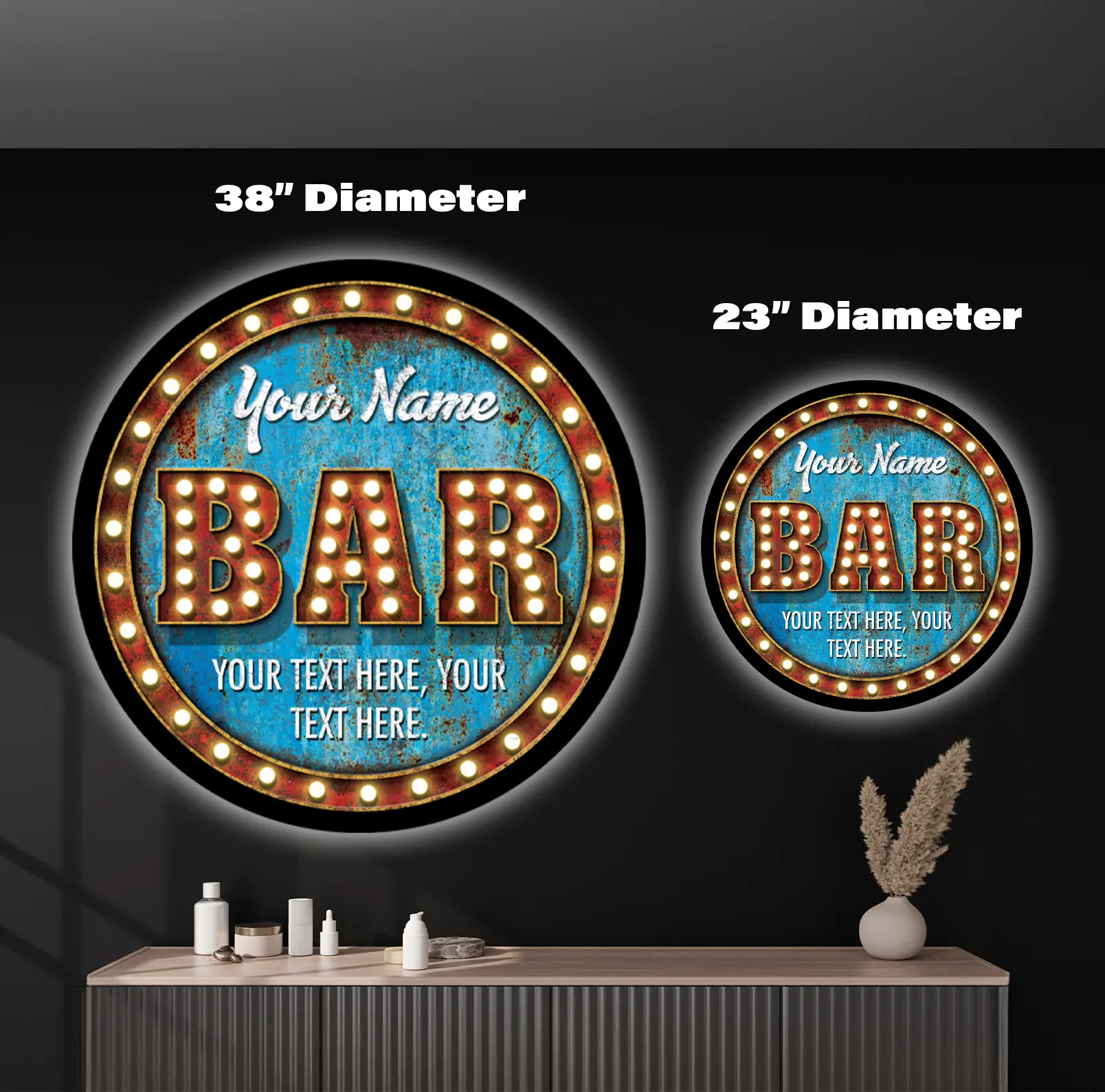 Bar Custom LED Sign 23 in – TheFoundry.Store