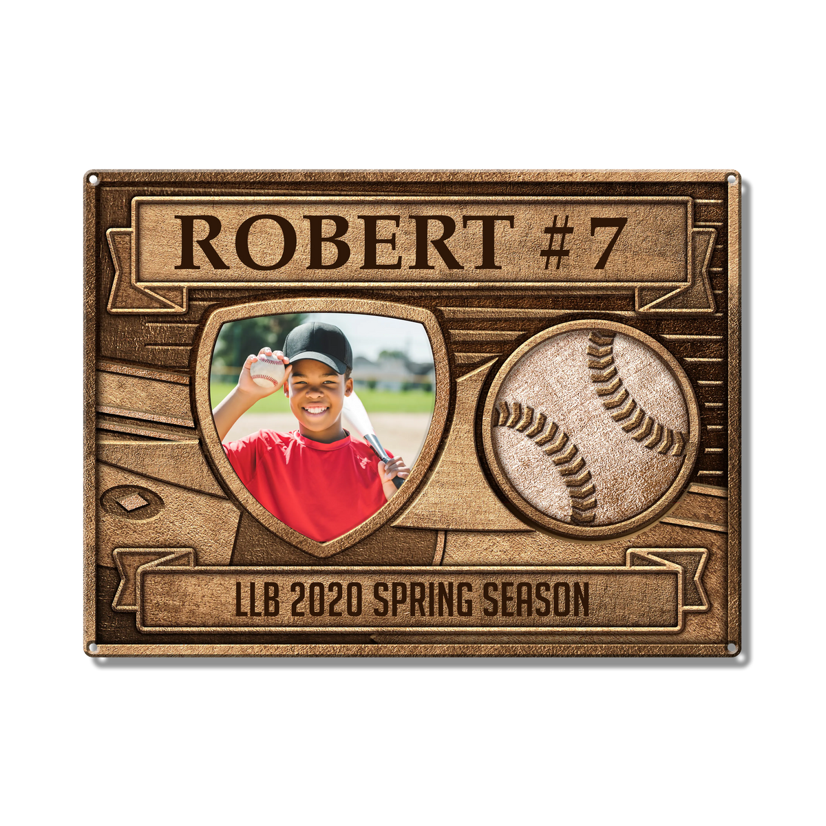 Simple Metal Baseball Sign Baseball Photo Custom Metal Sign – TheFoundry.Store
