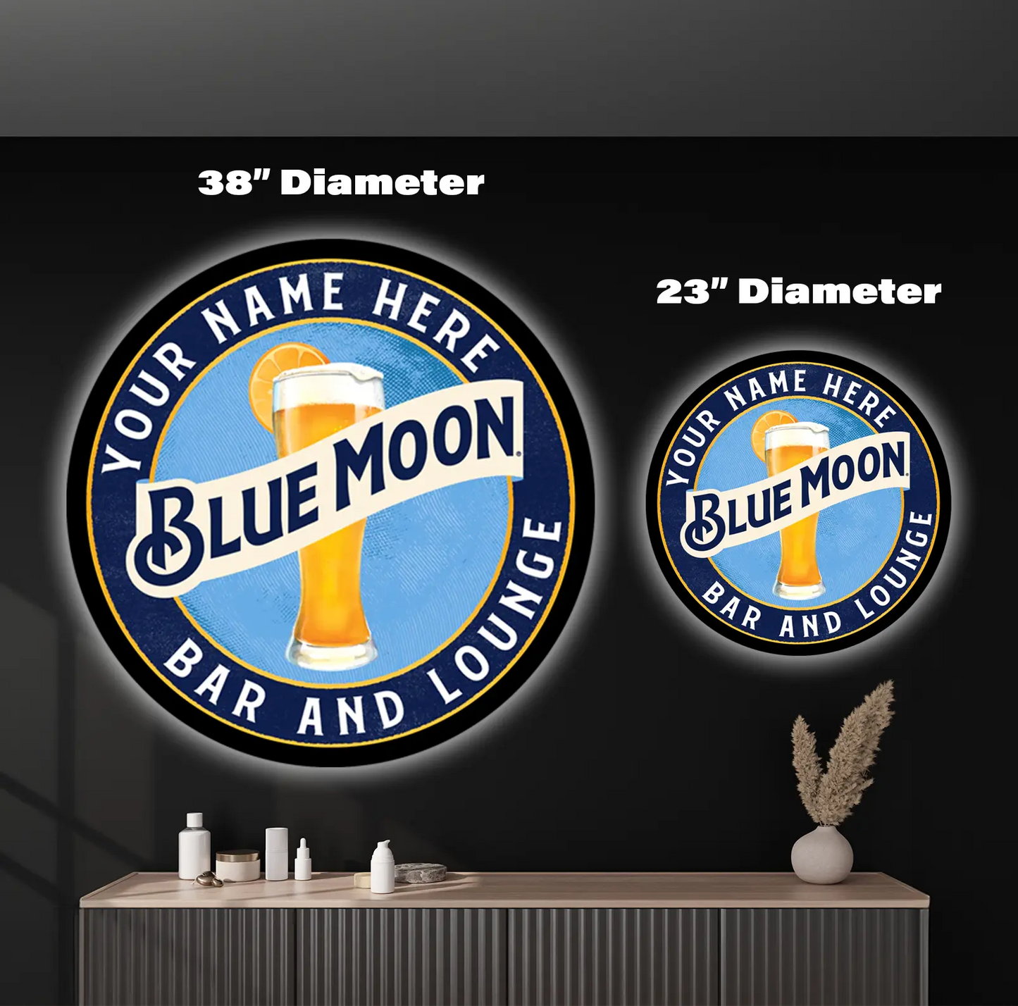Blue Moon Custom LED Sign 23 in