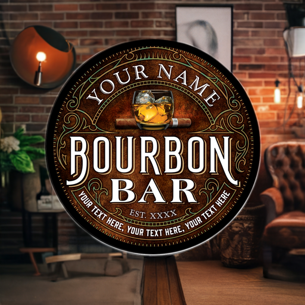 Bourbon Bar Custom LED Sign 38in