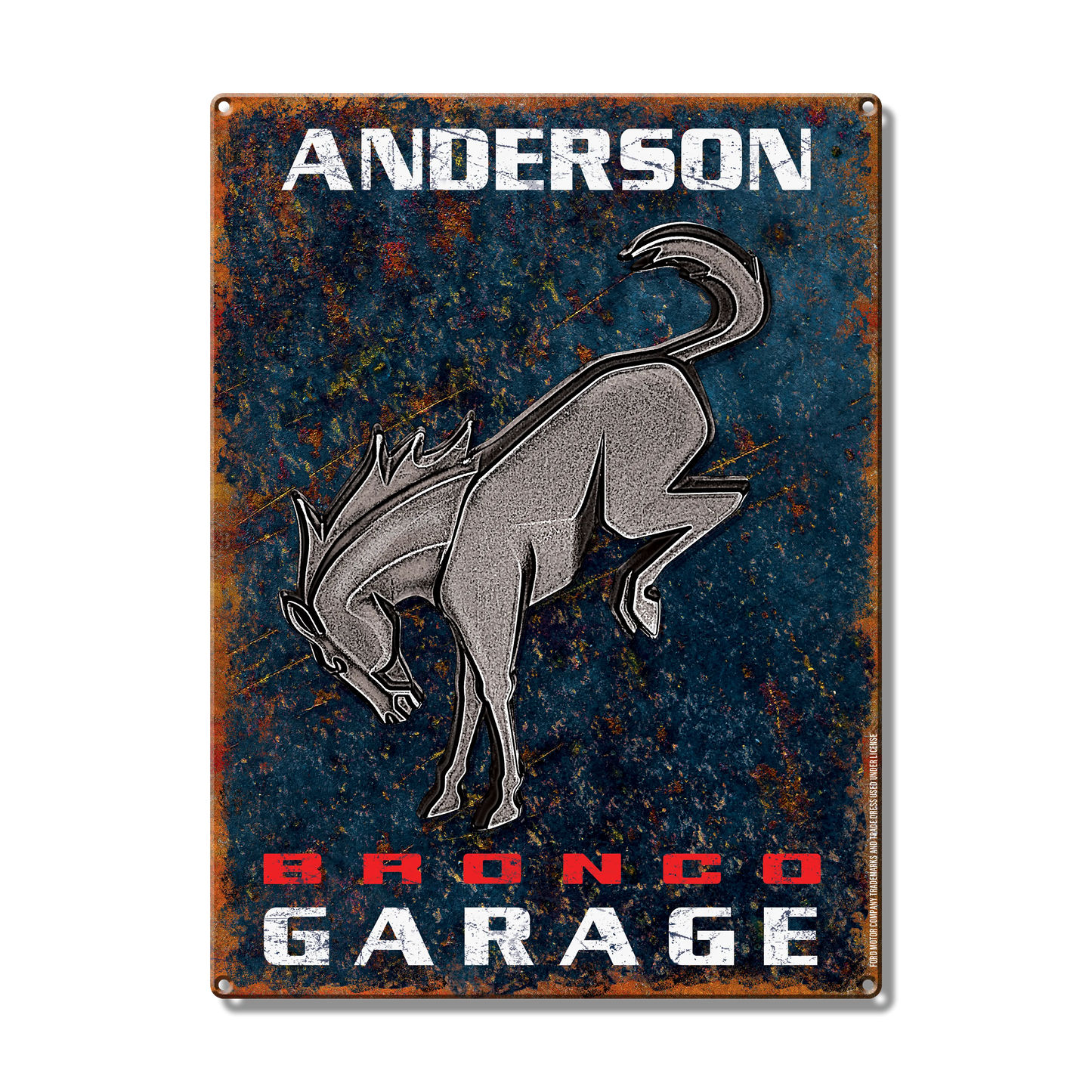 Bronco Garage Custom Metal Sign