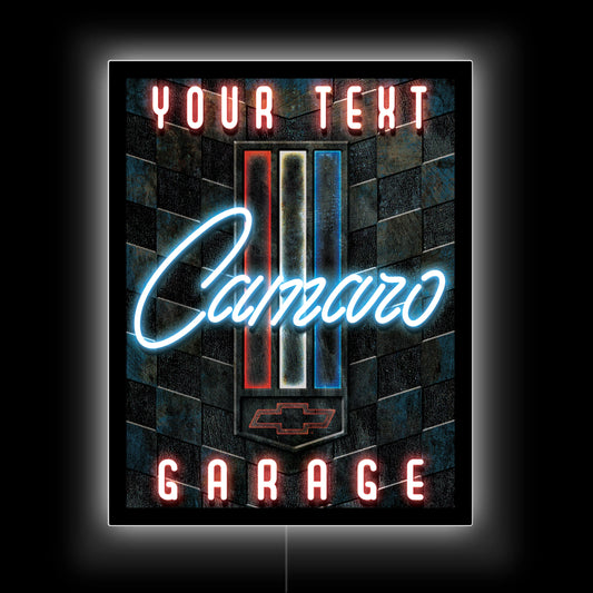 Camaro Garage Custom LED Rectangular Sign