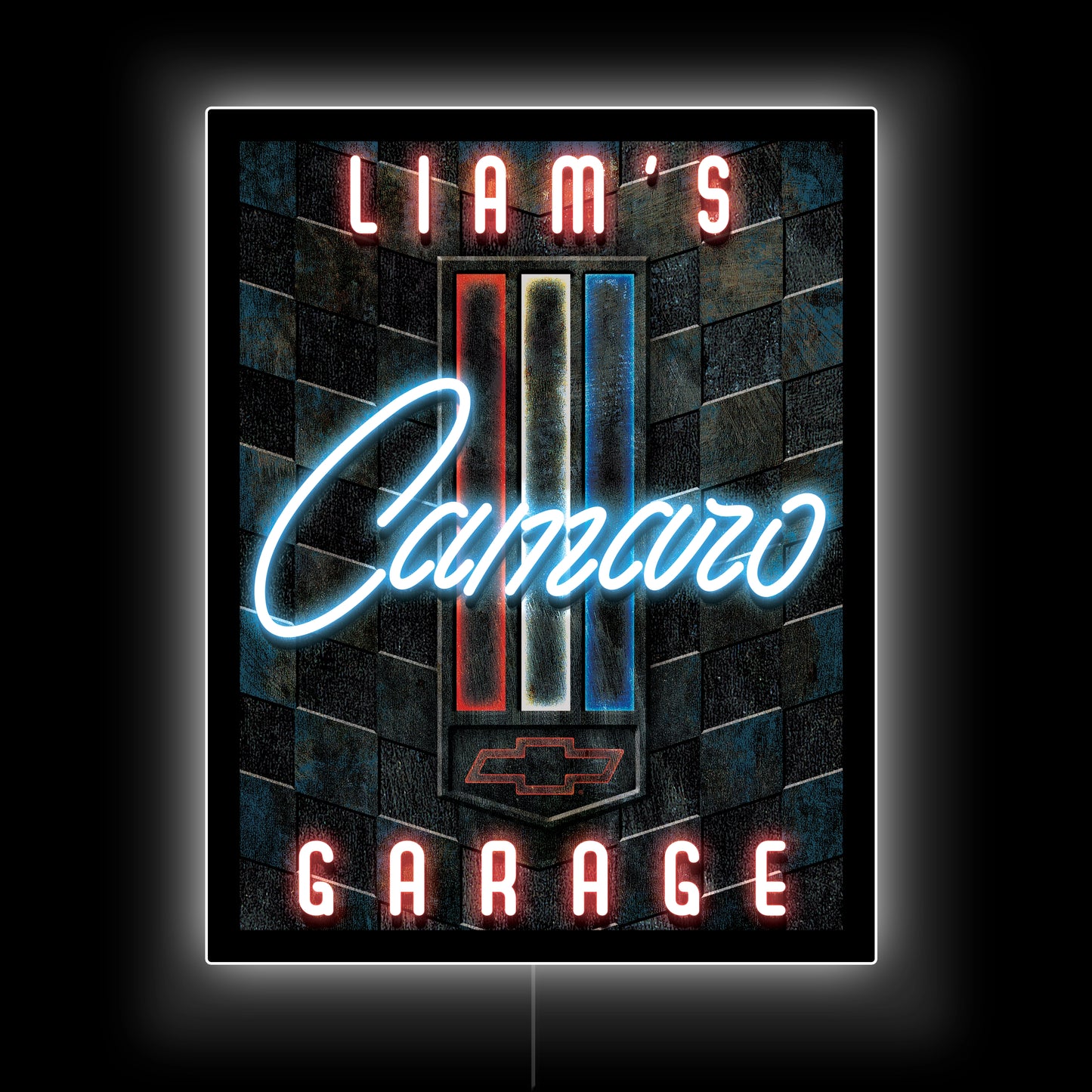 Camaro Garage Custom LED Rectangular Sign