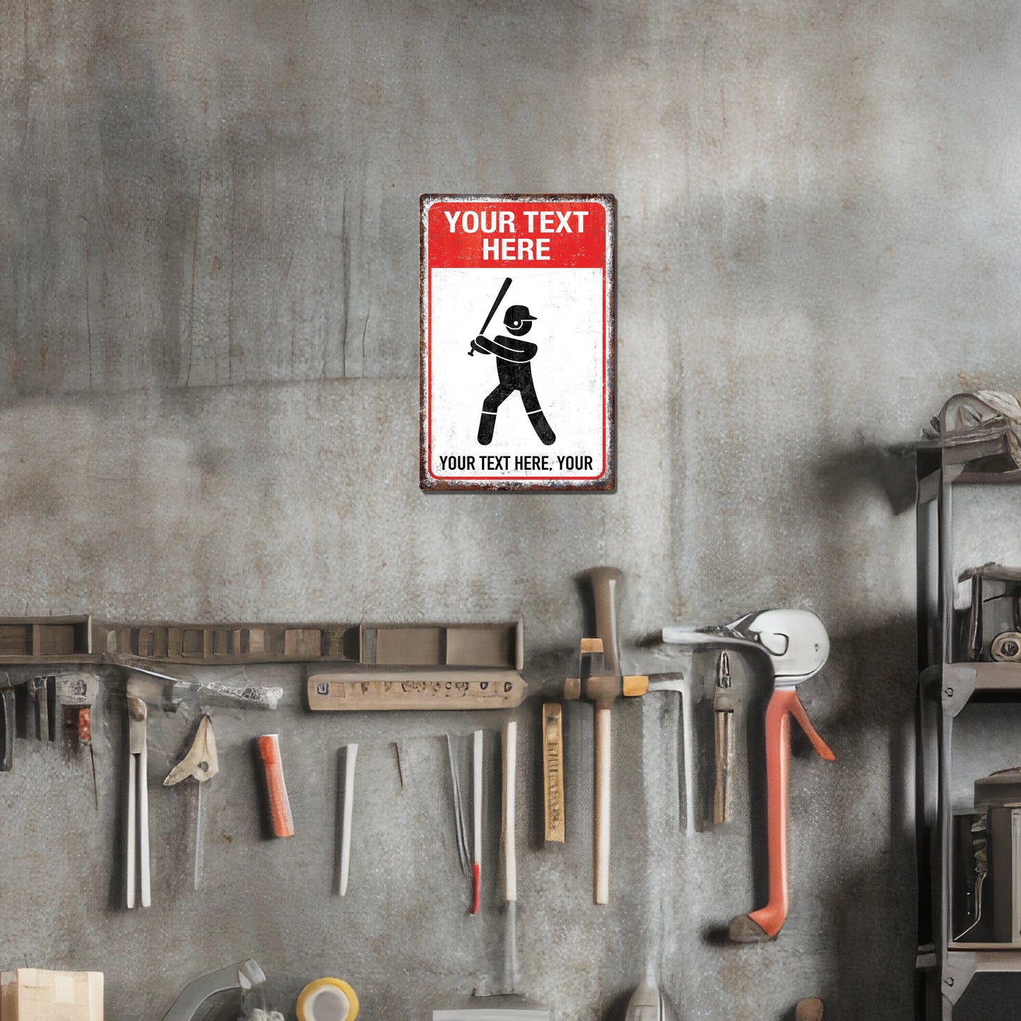 Baseball Danger Custom Metal Sign