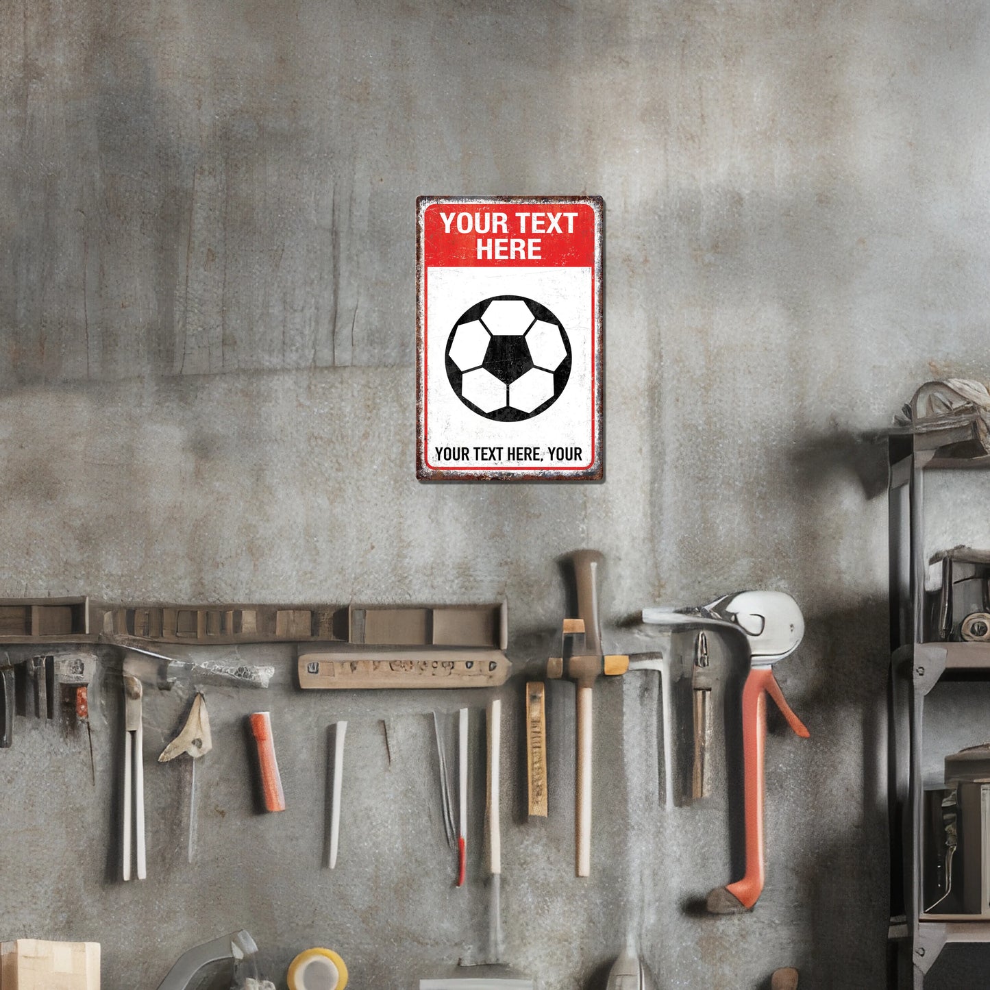 Soccer Danger Custom Metal Sign