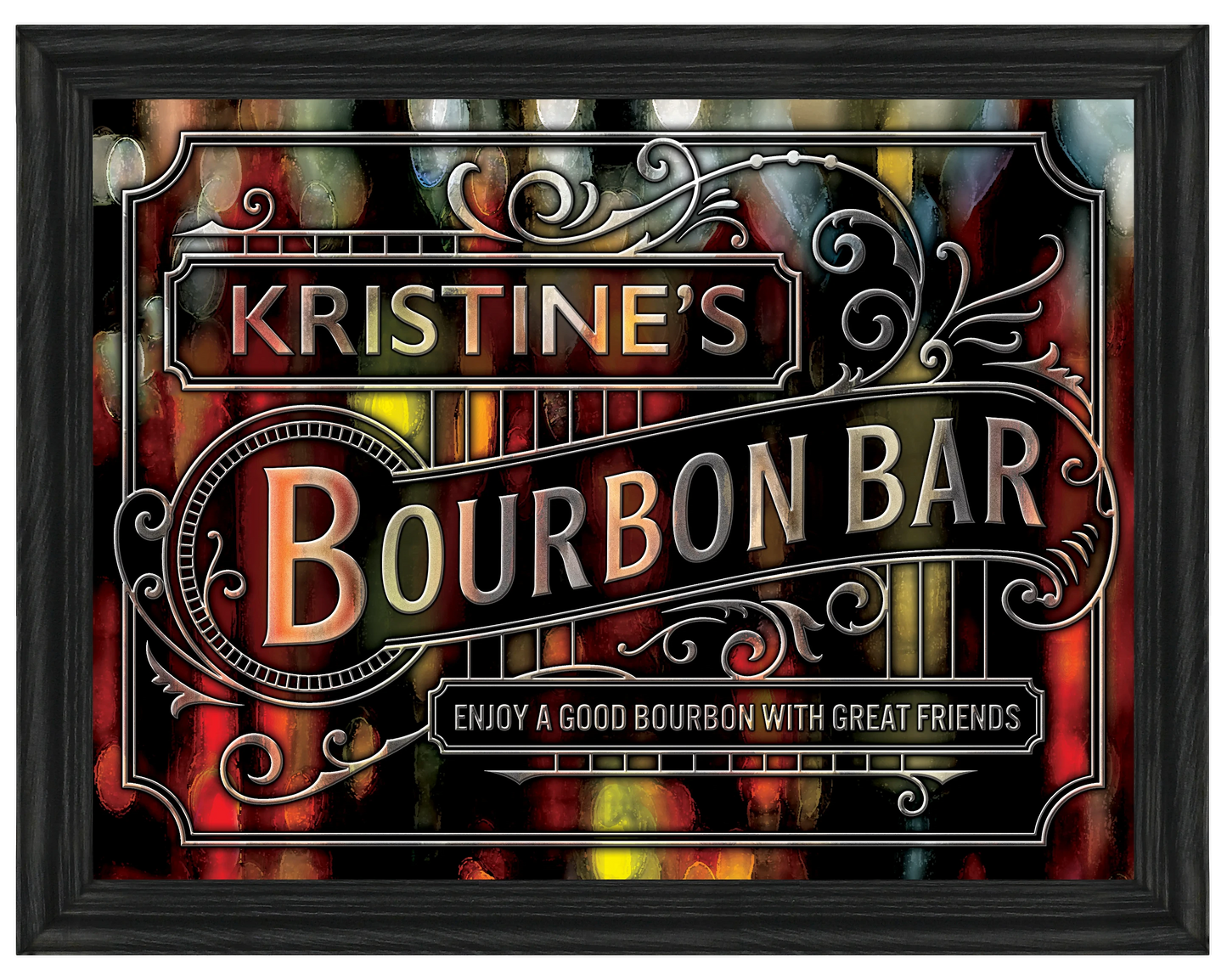 Bourbon Bar 24x32 Framed Canvas
