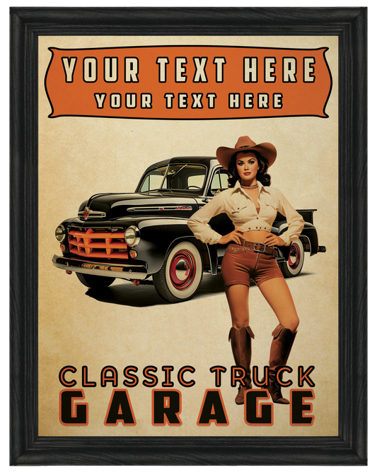 Classic Truck 24x32 Framed Canvas