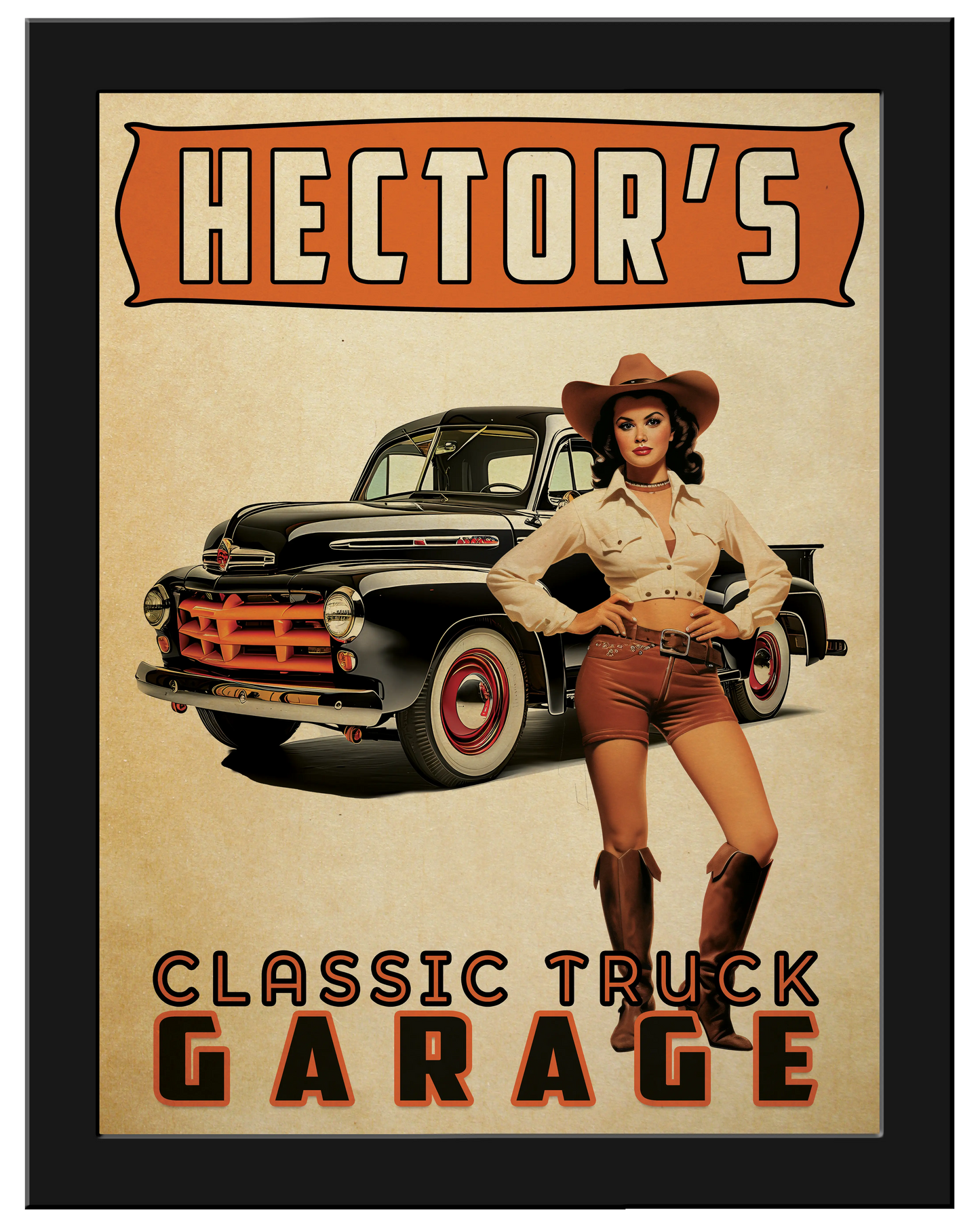 Classic Truck 24x32 Framed Canvas