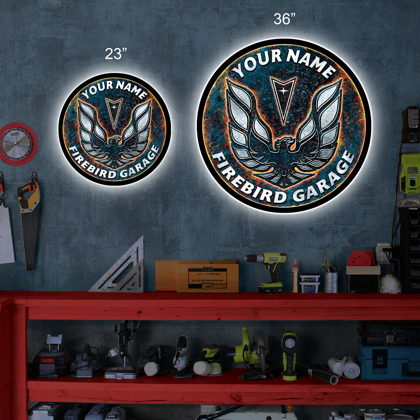 Firebird Lava Custom LED Sign 23 in
