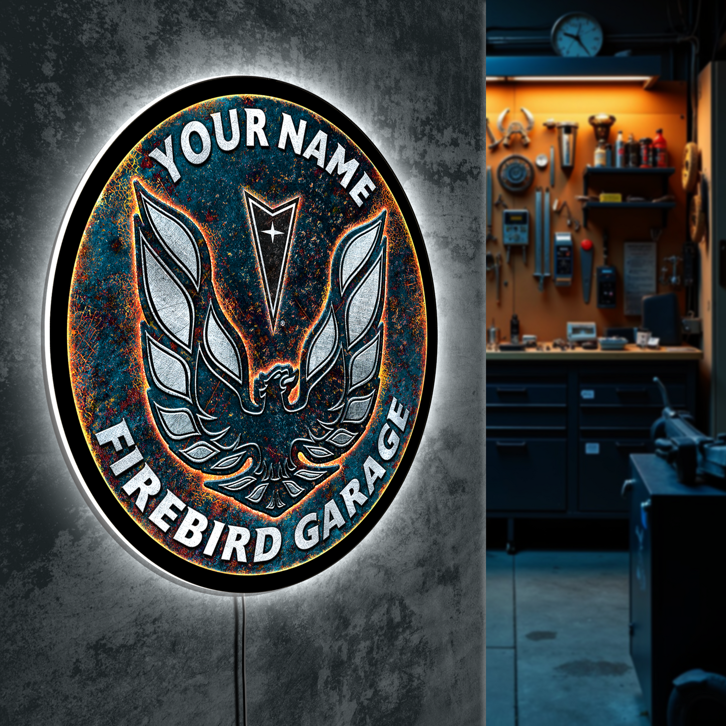 Firebird Lava Custom LED Sign 23 in