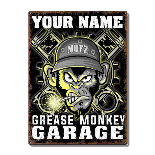 Grease Monkey Garage Custom Metal Sign
