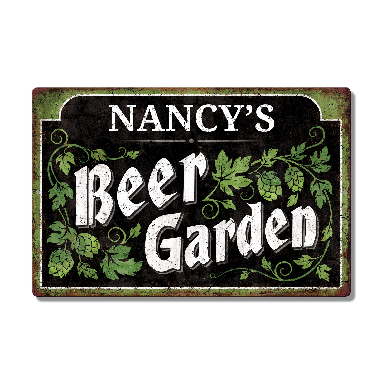 Green Beer Garden Custom Metal Sign