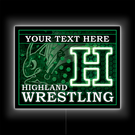 Highland Wrestling Rectangle Custom LED Sign