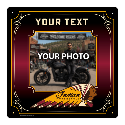 Indian Motorcycle Photo 22 Gauge Steel Sign