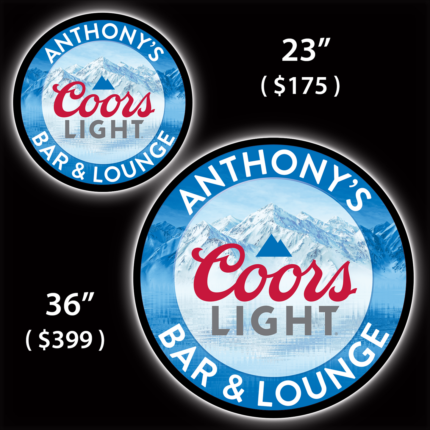 Coors Light Custom Home Bar LED Sign (23" / 36") – Lighted Wall Art