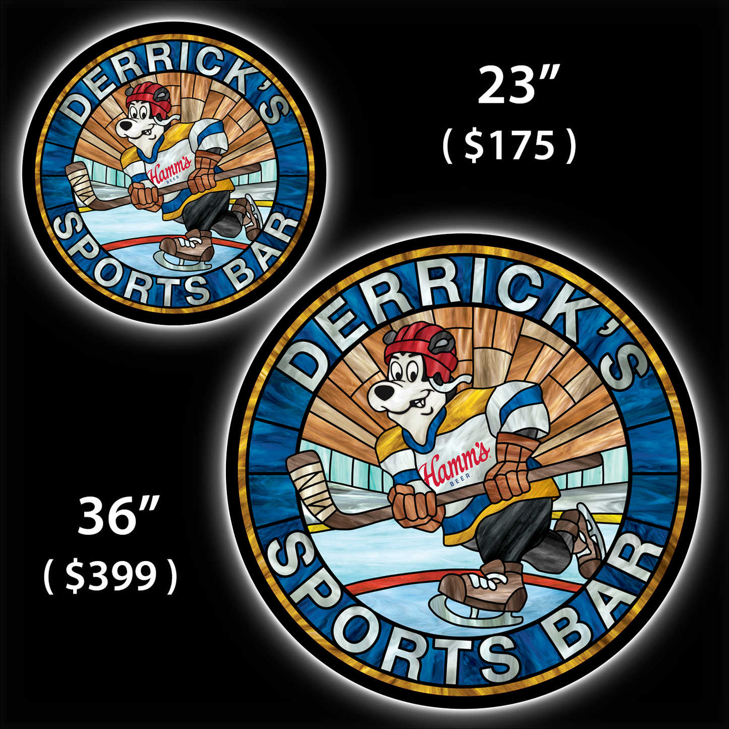 Hamm's Hockey Sports Bar Custom Home Bar LED Sign (23" / 36") – Lighted Wall Art