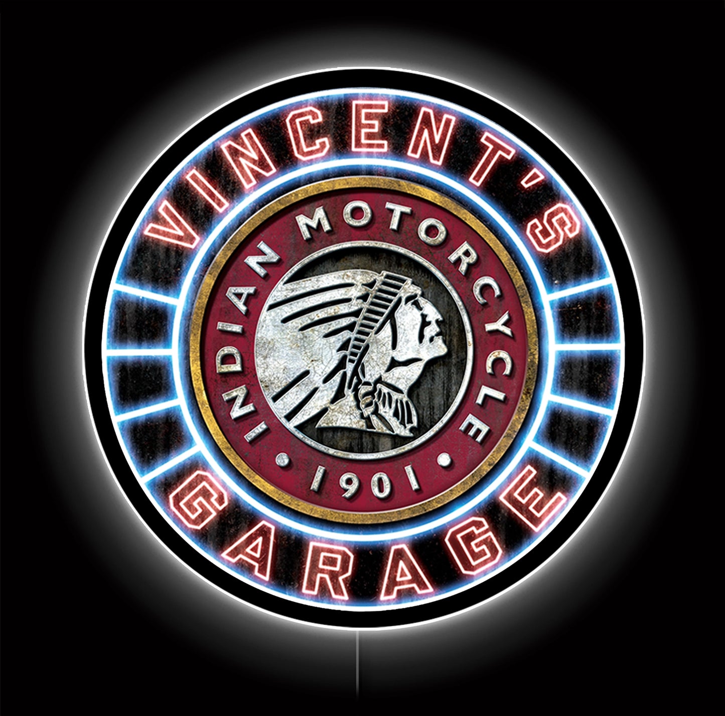 Neon Indian Motorcycle Custom LED Sign 23 in