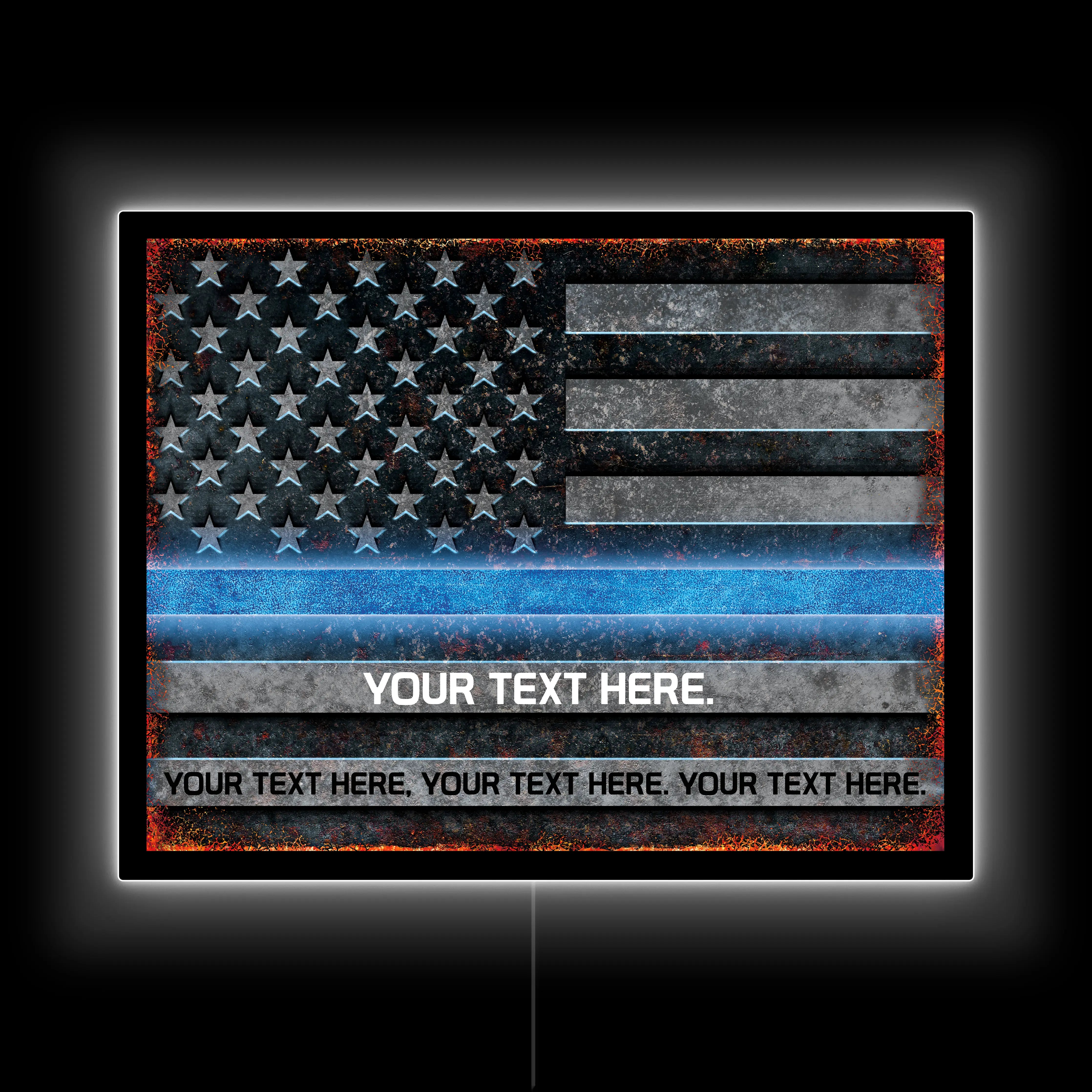 Red Force Sign Red Police Flag Custom LED Sign – TheFoundry.Store