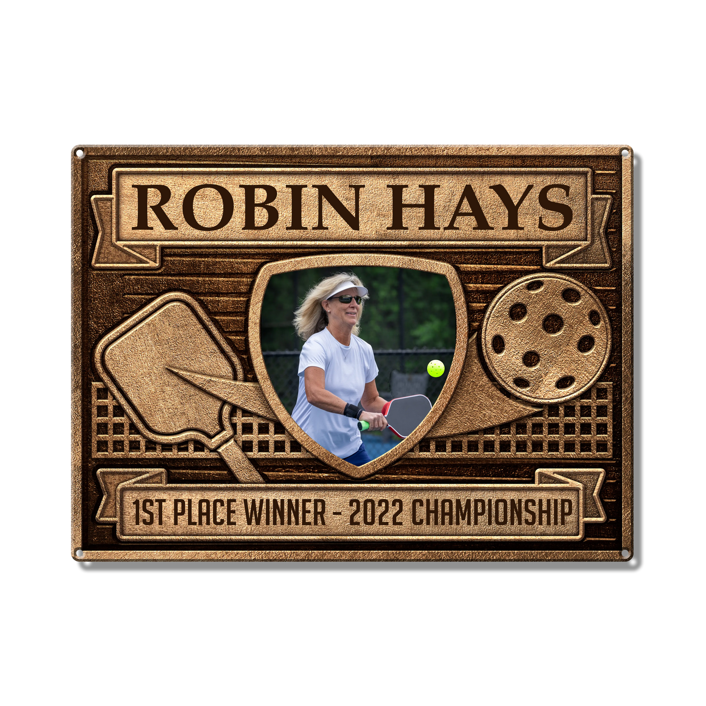 Pickleball Photo Custom Metal Sign