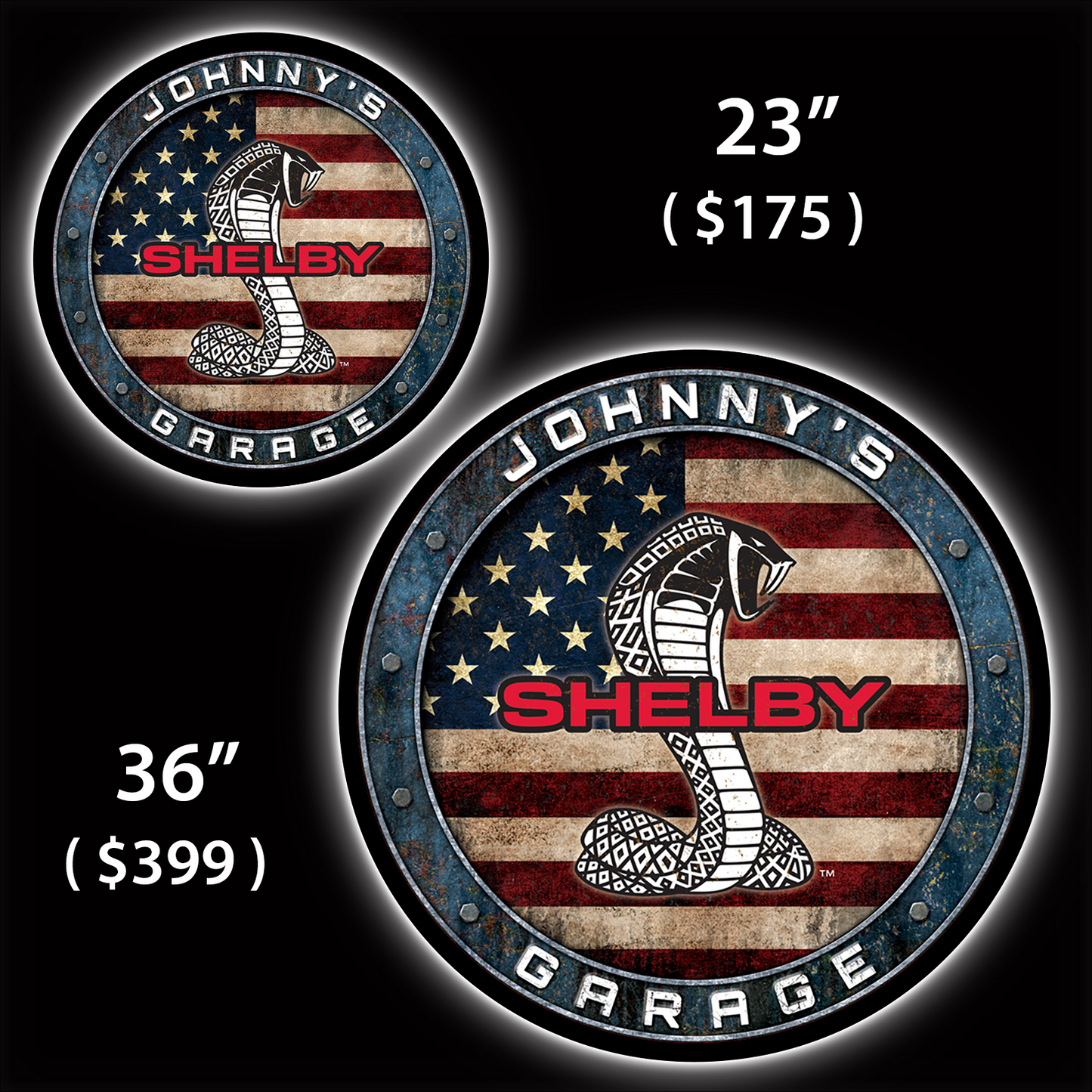 American Shelby Mustang Custom LED Sign (23" / 36") – Lighted Wall Art