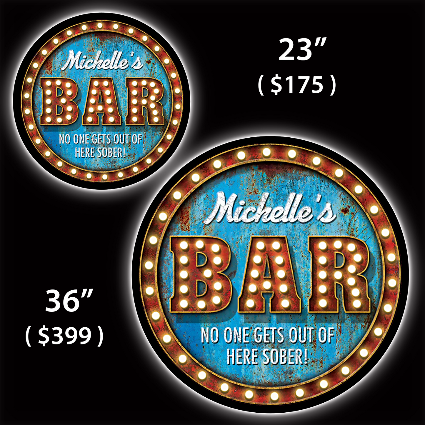 Bar Custom Home Bar LED Sign (23" / 36") – Lighted Wall Art