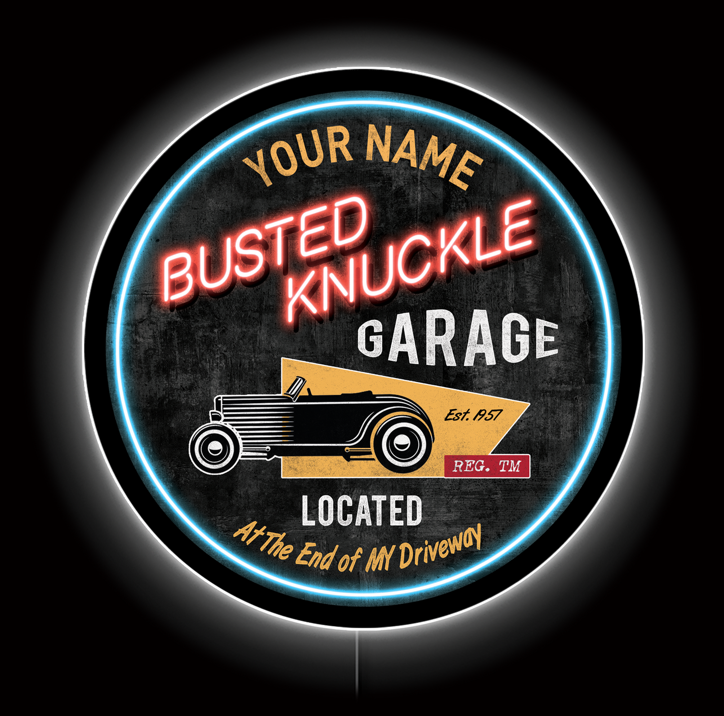 Busted Knuckle Garage Custom LED Sign 23 in