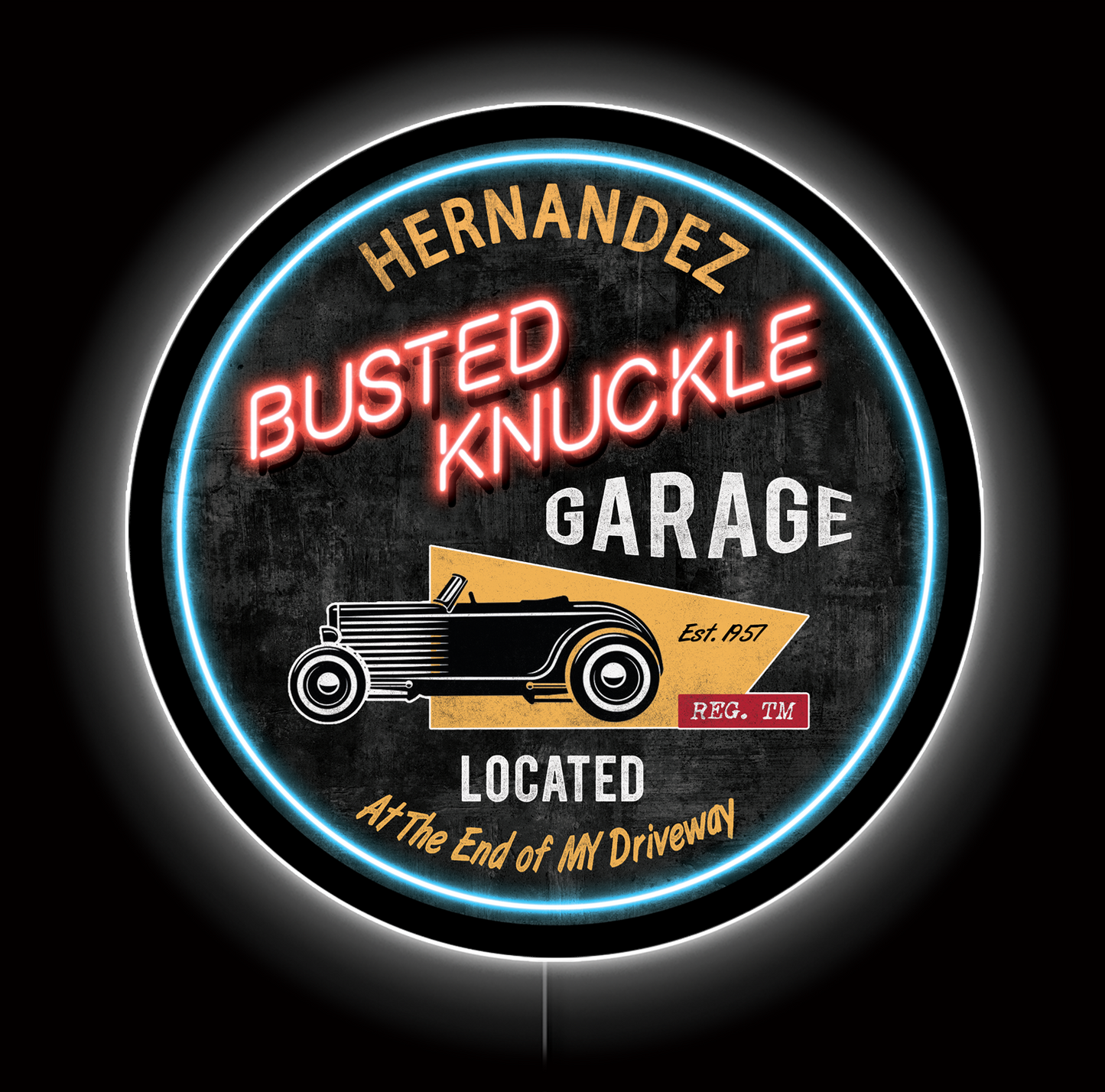 Busted Knuckle Garage Custom LED Sign 23 in