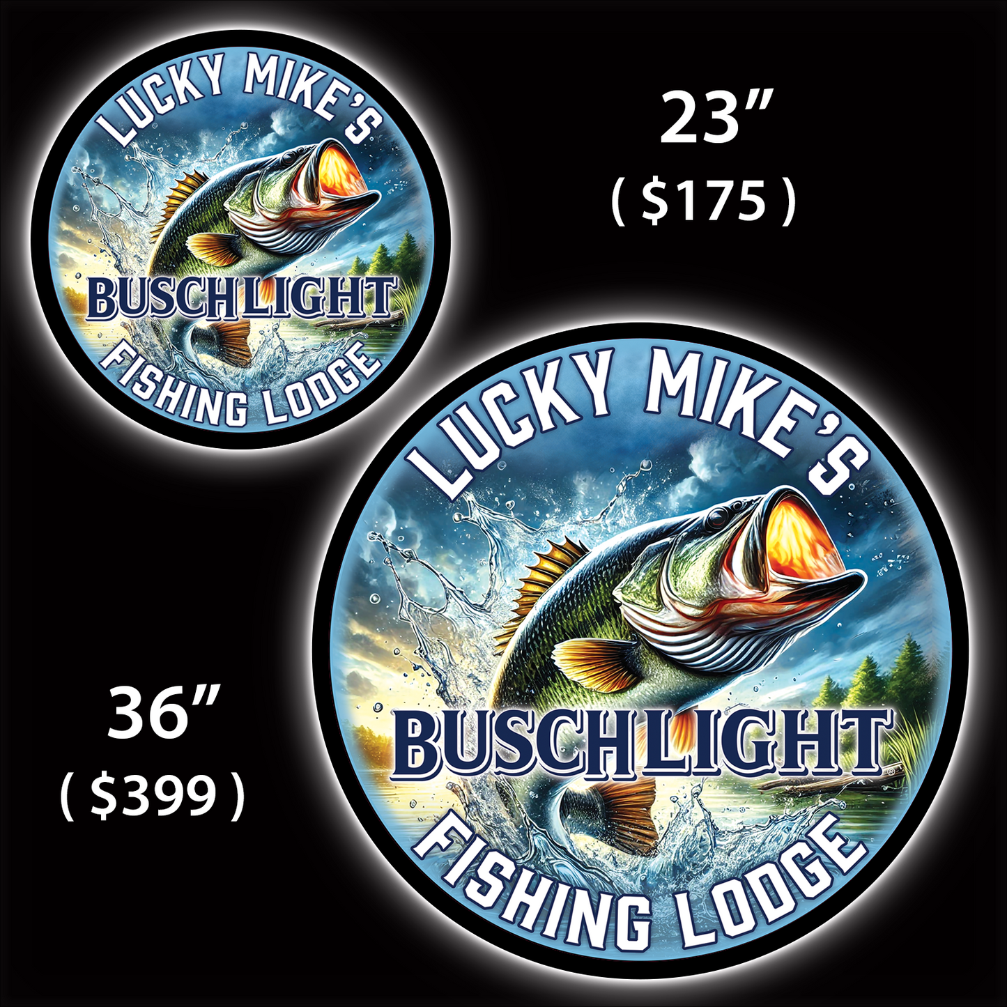 Busch Light Fishing Lodge Custom LED Sign (23" / 36") – Lighted Wall Art