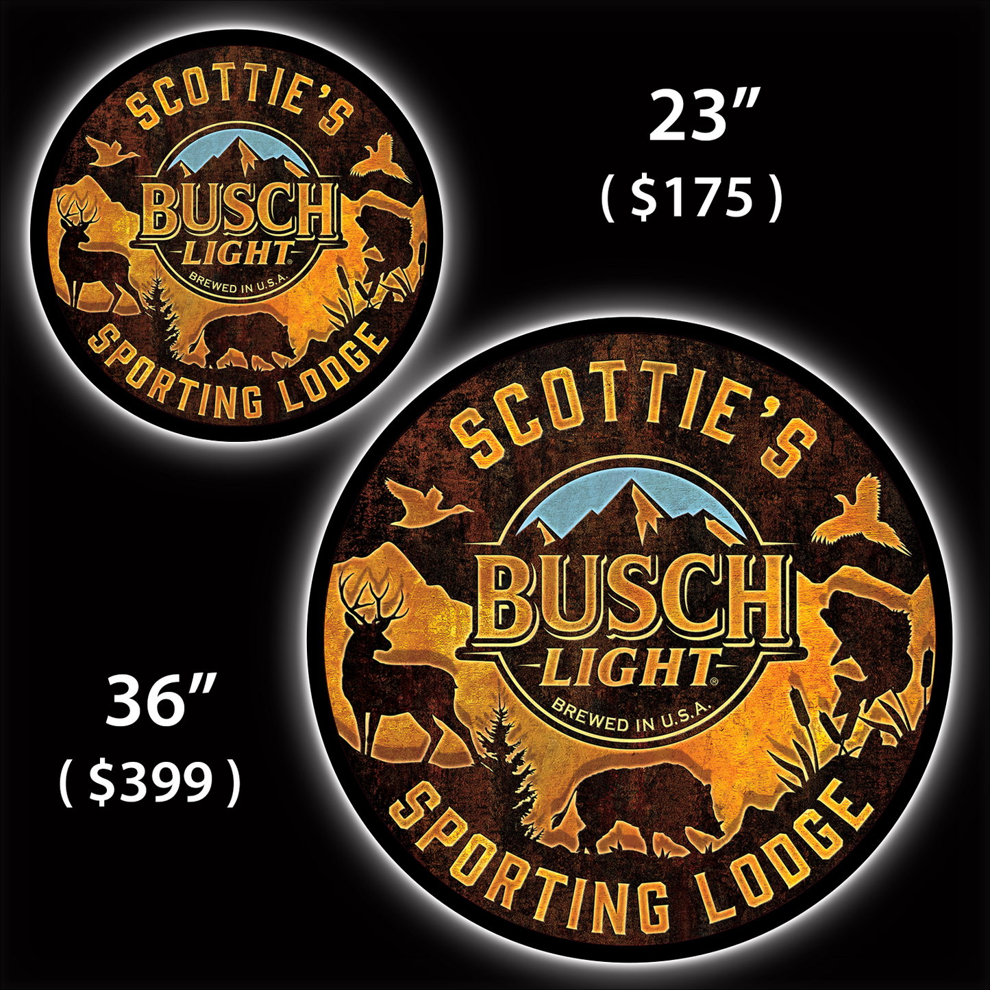 Busch Light Sports Lodge Custom LED Sign (23" / 36") – Lighted Wall Art