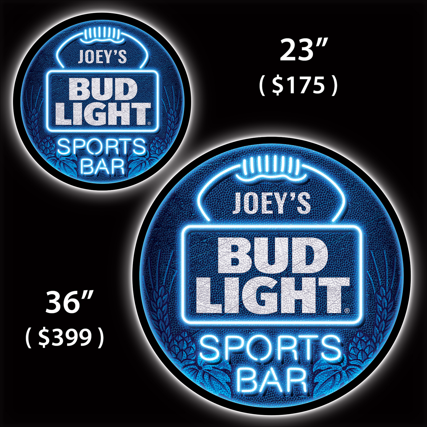 Bud Light Sports Bar Custom LED Sign (23" / 36") – Lighted Wall Art