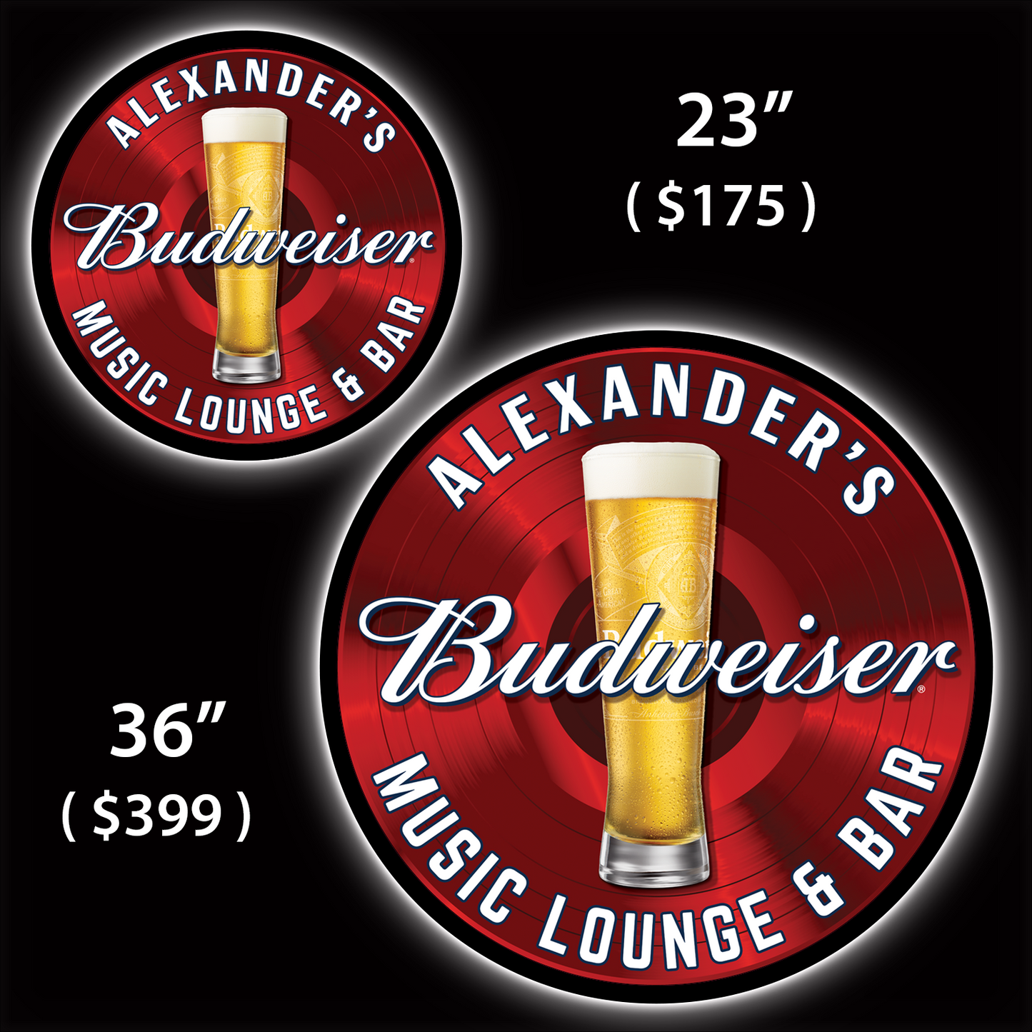 Budweiser Custom Home Bar LED Sign (23" / 36") – Lighted Wall Art