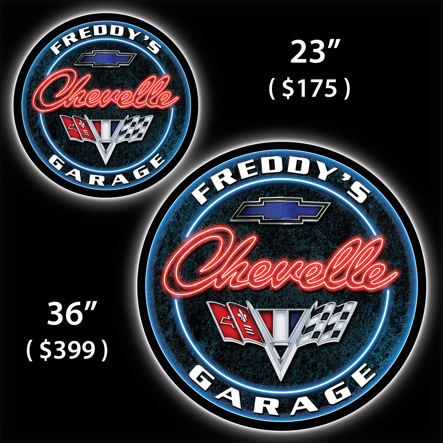 Chevelle Garage Custom LED Sign (23" / 36") – Lighted Wall Art