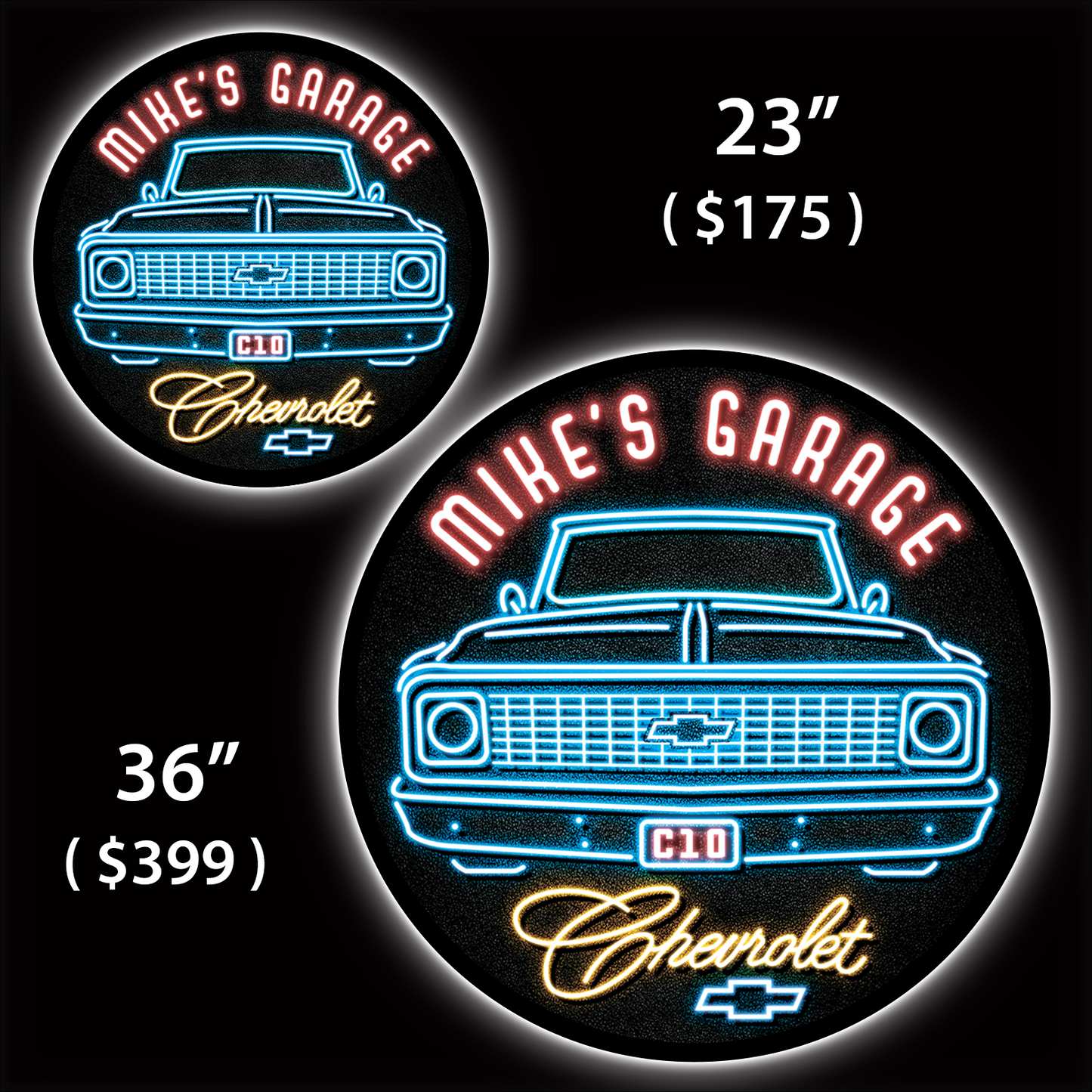 Chevrolet C10 Custom LED Sign (23" / 36") – Lighted Wall Art