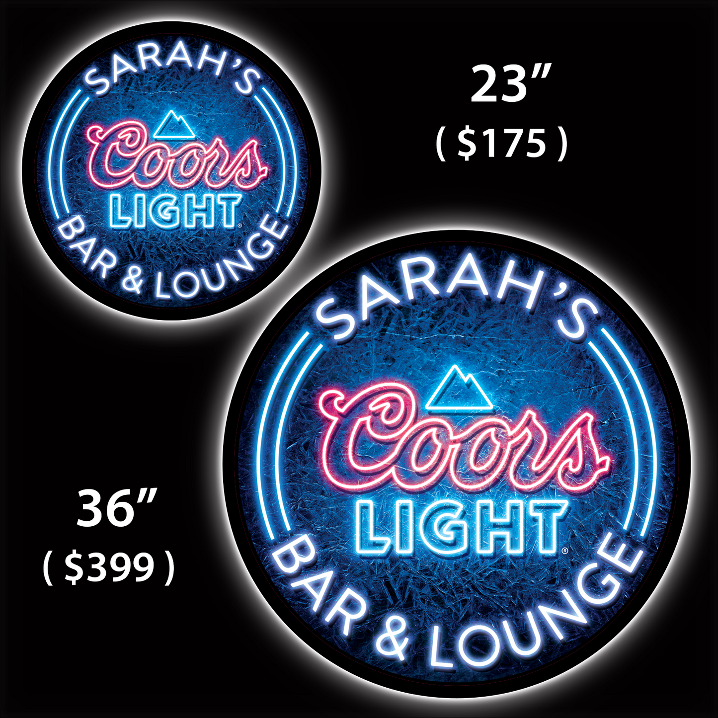 Coors Light Neon Custom Home Bar LED Sign (23" / 36") – Lighted Wall Art