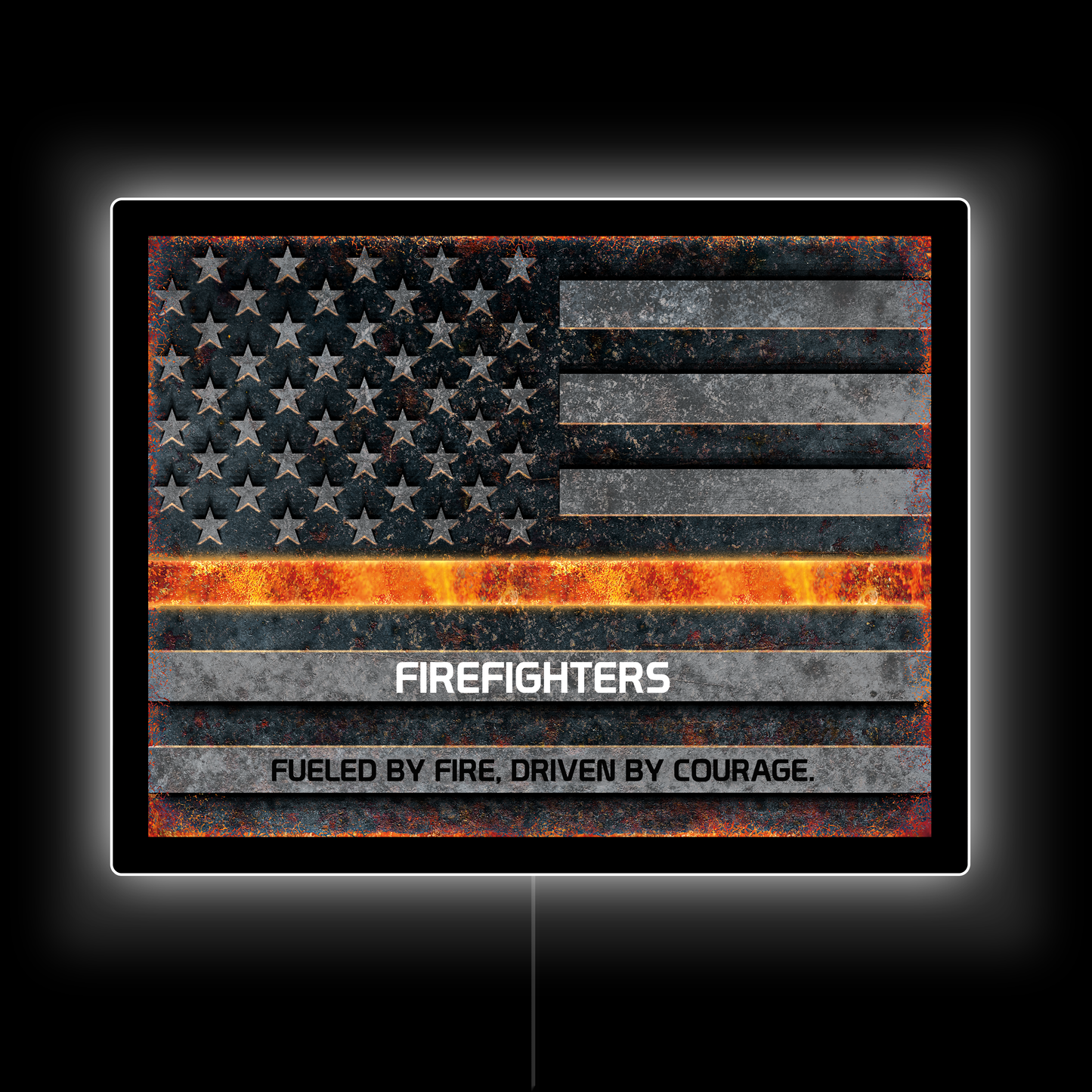 Firefighter Flag Custom LED Sign