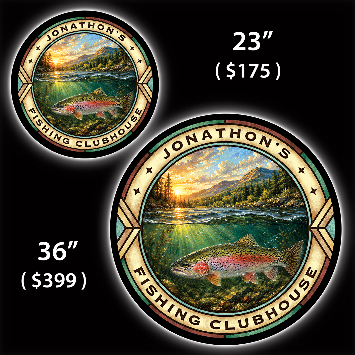 Fishing Custom LED Sign (23" / 36") – Lighted Wall Art