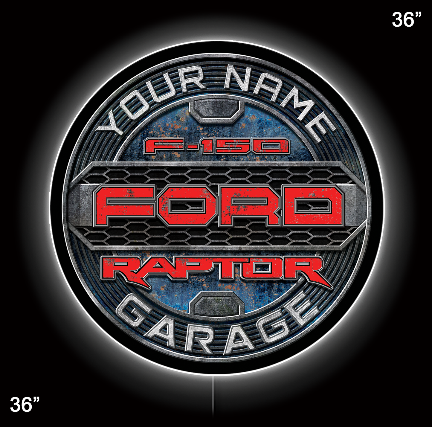 Ford Raptor Garage Custom LED Sign (23" / 36") – Lighted Wall Art