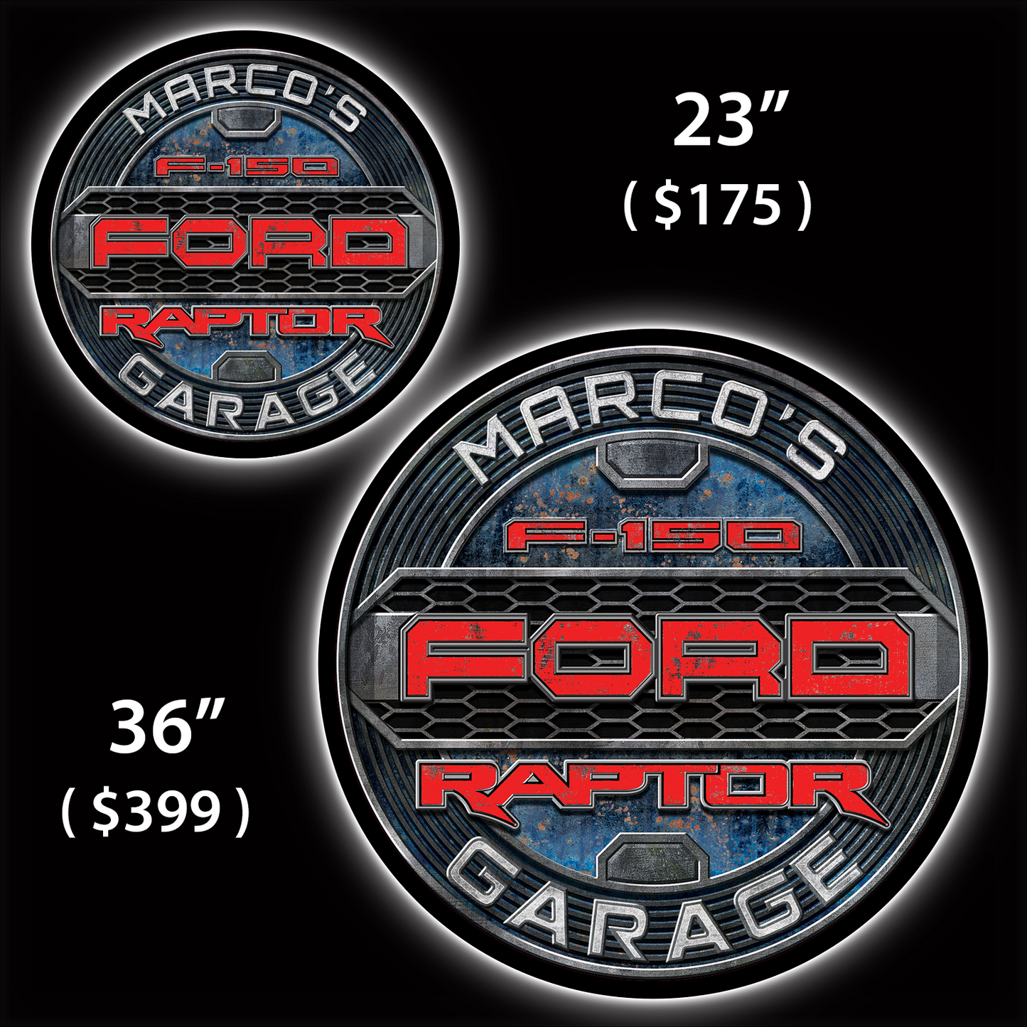 Ford Raptor Garage Custom LED Sign (23" / 36") – Lighted Wall Art