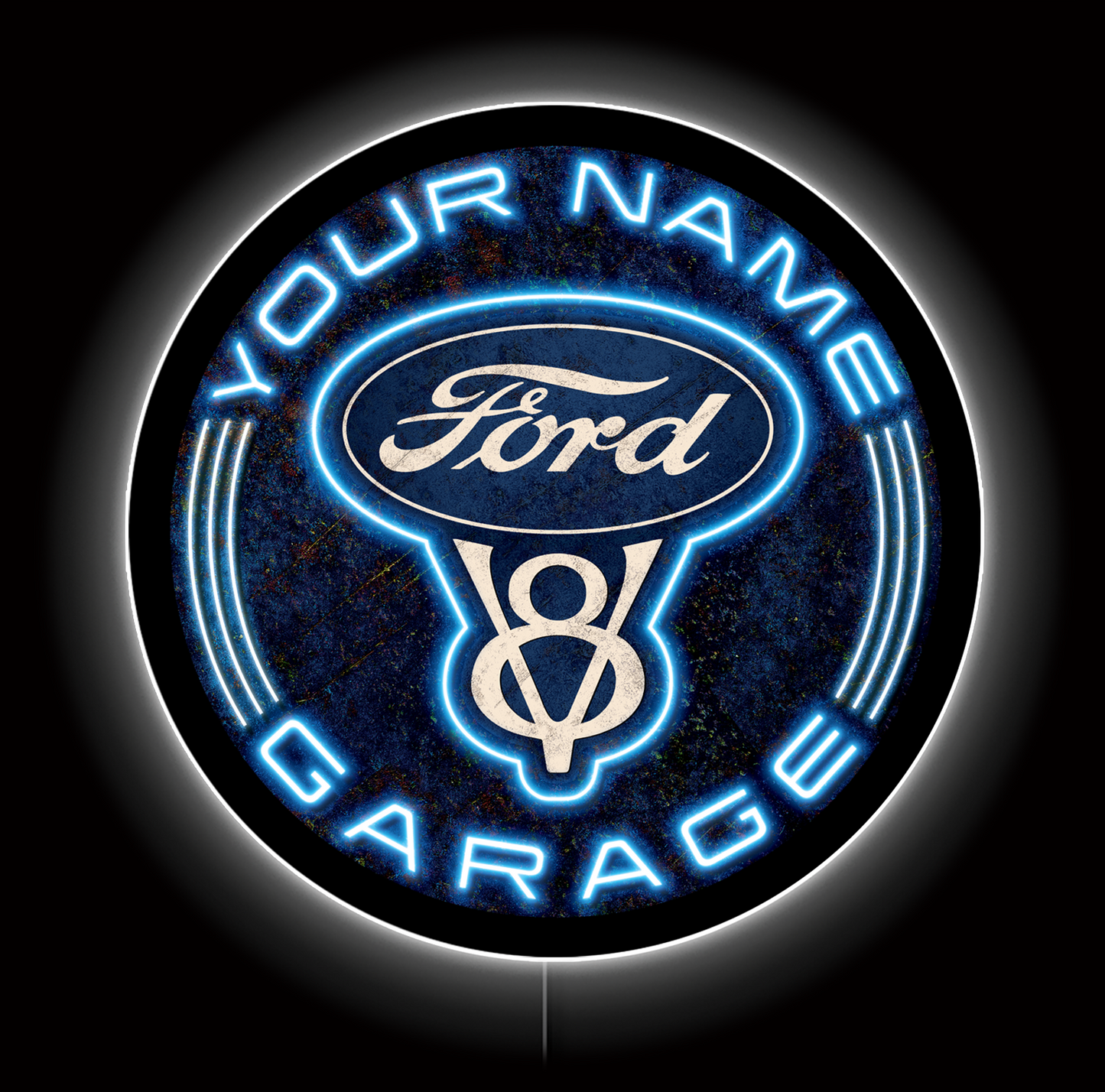 Ford V8 Garage Custom LED Sign (23" / 36") – Lighted Wall Art